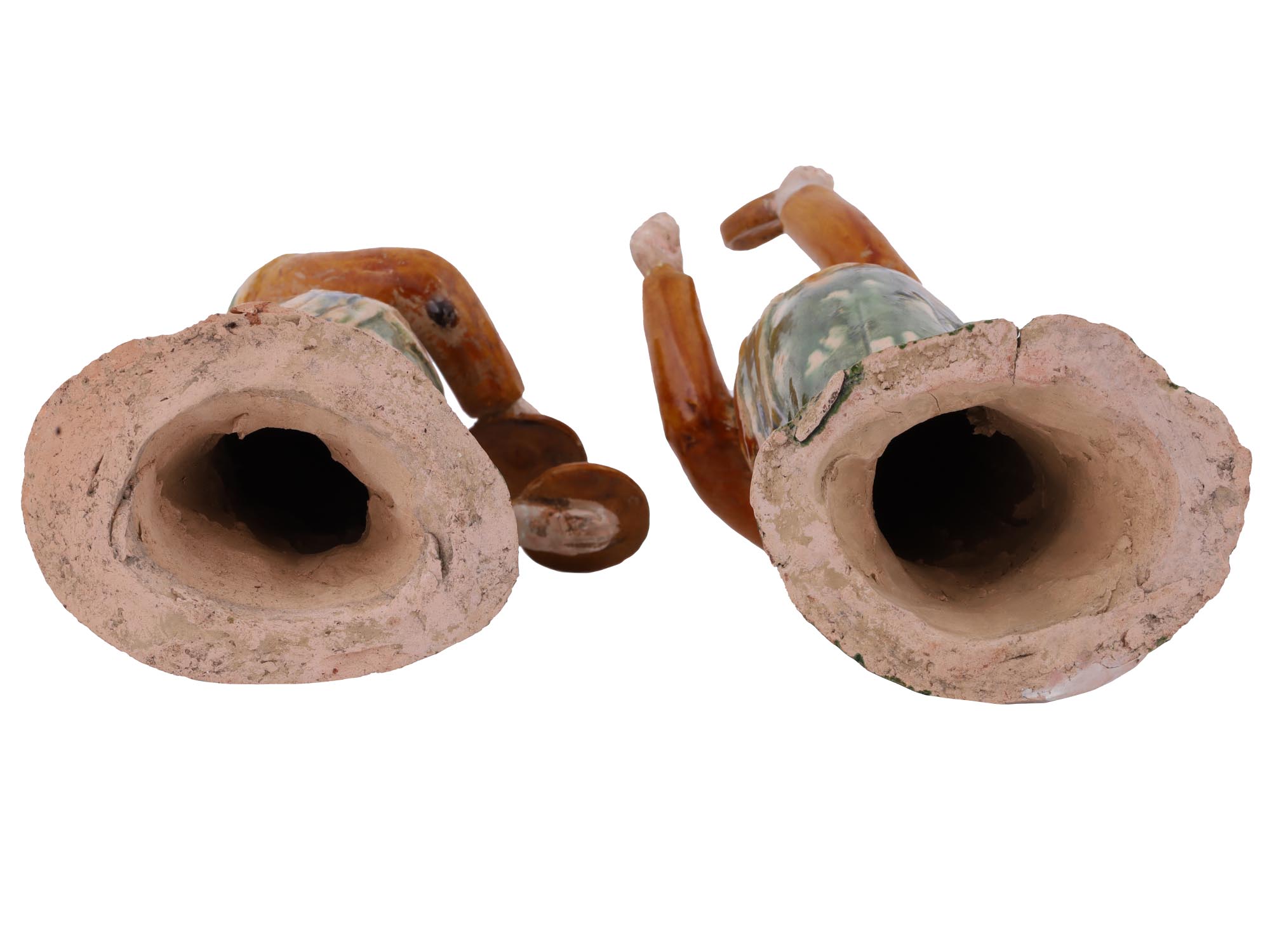 CHINESE TANG GLAZED CLAY FIGURES FEMALE MUSICIANS PIC-2